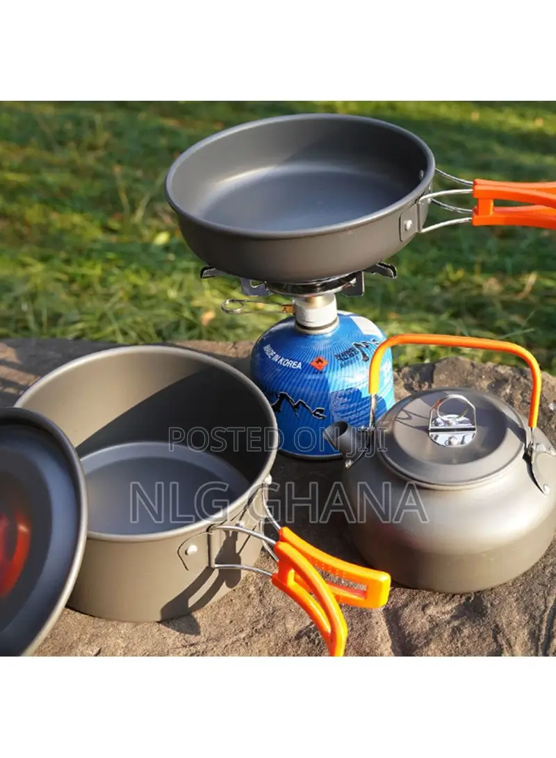 Outdoor Camping Cooking Set Pot Pan Teapot Cookware Set