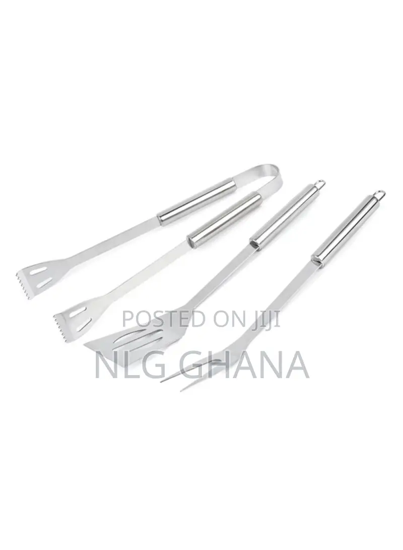 3pcs/Set Stainless Steel Spatula Fork Tong Set BBQ Grilling
