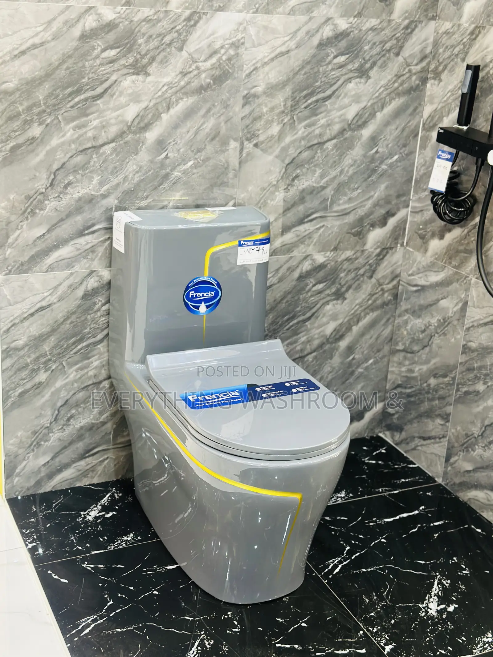 Grey Wc and Basin Set With Tap and Accessories