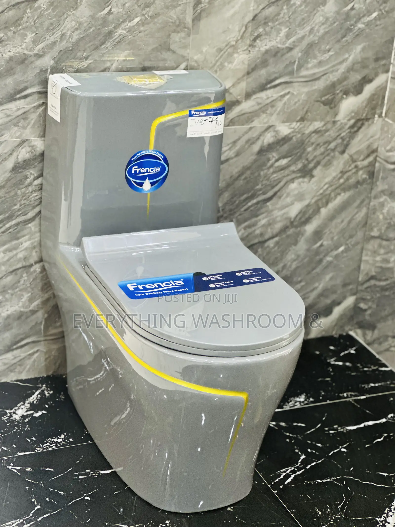 Grey Wc and Basin Set With Tap and Accessories