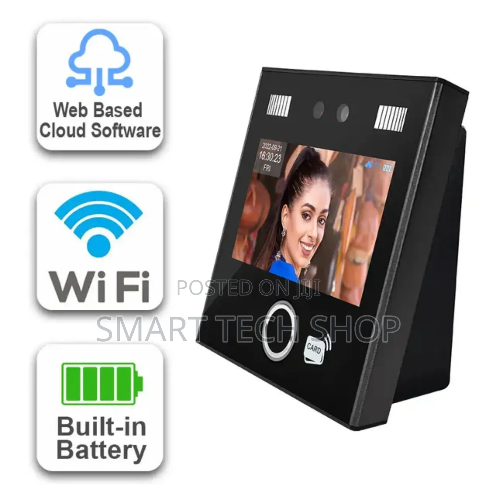 AI Dynamic Face Recognition Time Attendance Built In Battery