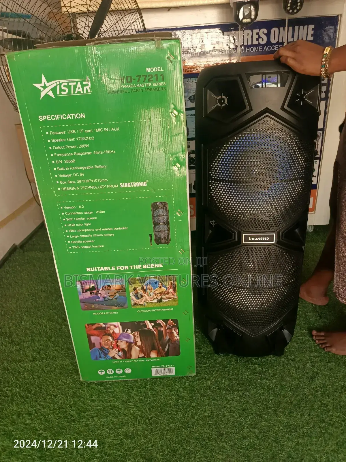12inch Bluetooth Speaker With Wireless Mic, Rechargeable