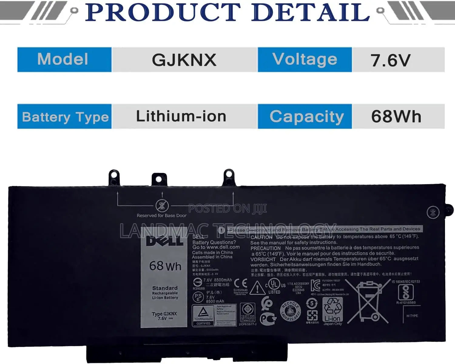 DELL GJKNX Battery for Dell Latitude