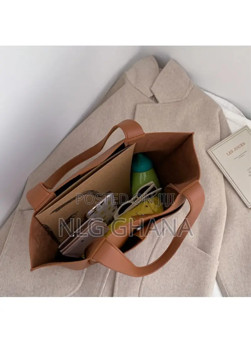 Large PU Leather Tote Handbag Top-Handle Women's Bucket Shou