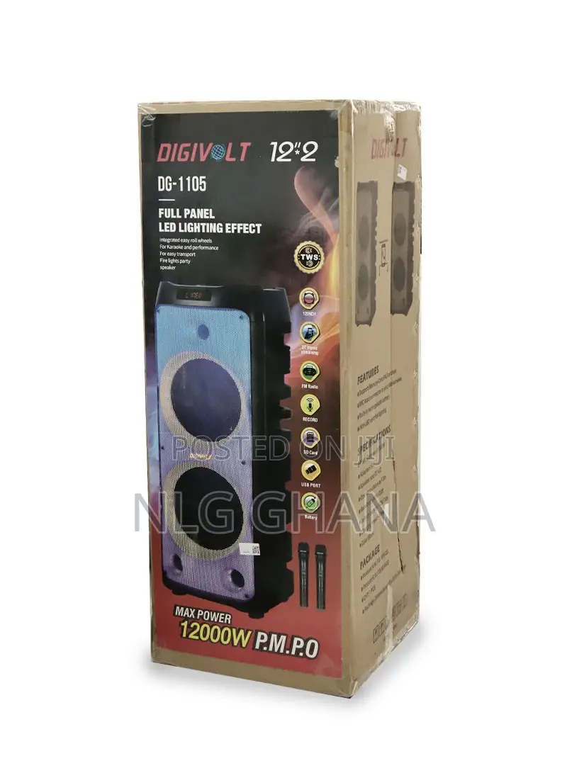 12” Colourful Lighting Portable Speaker With Wheels, Wireles