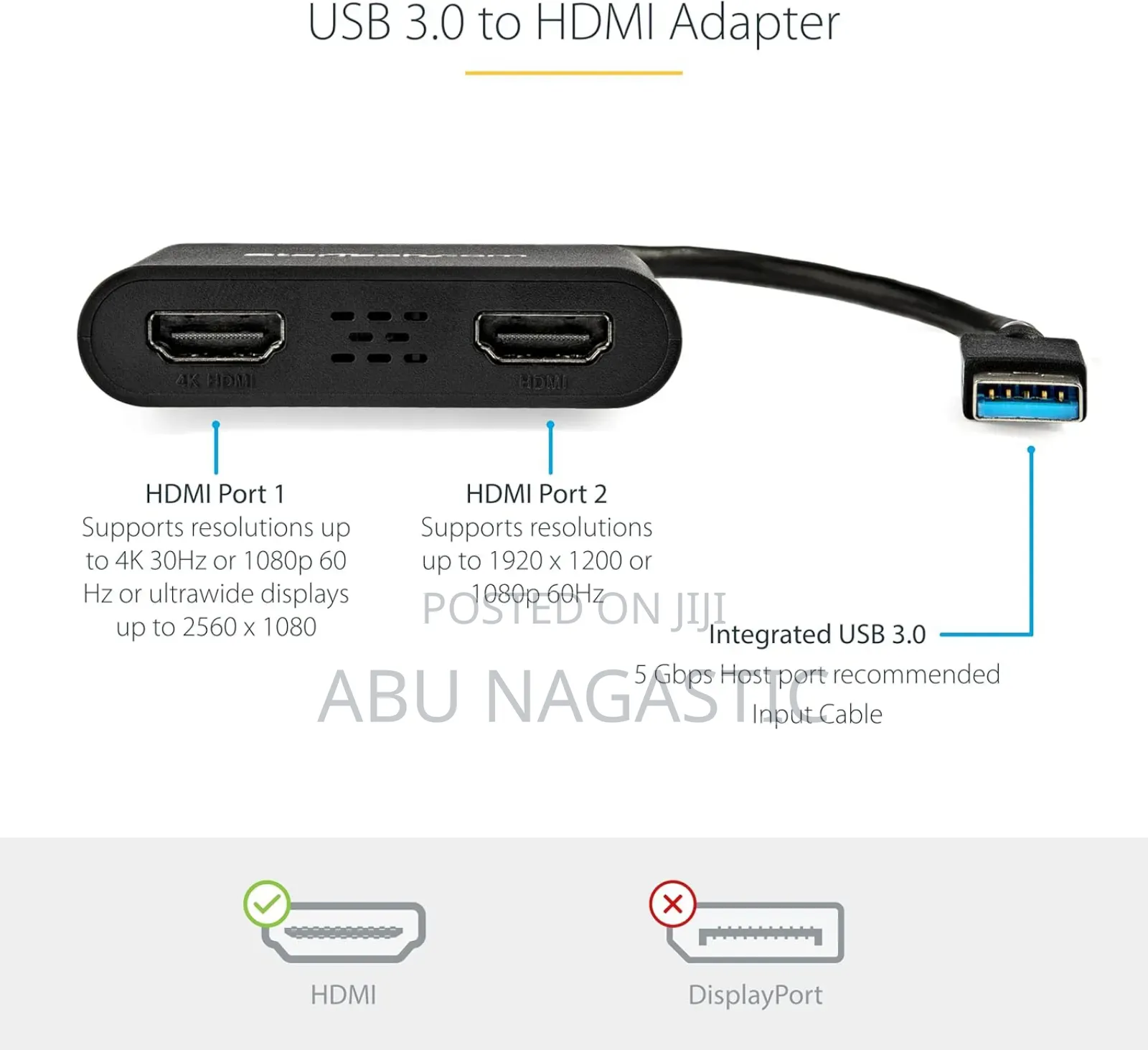 USB 3.0 To Dual HDMI Adapter