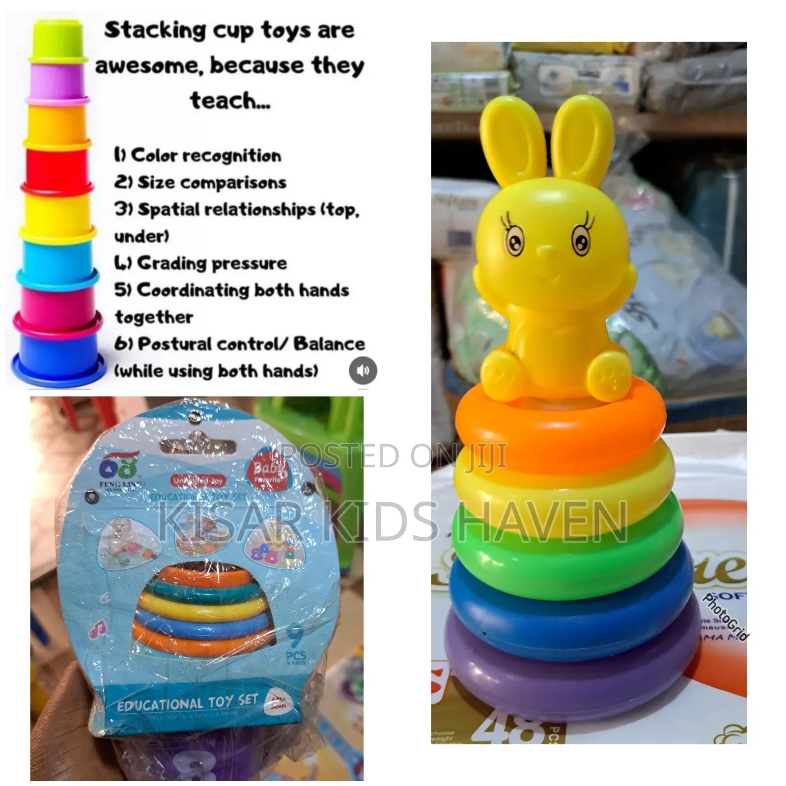 Stacking Cups and Rings Toys ( Price for All)