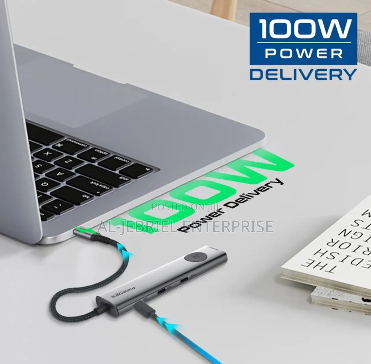Promate 9-in-1 Multiport Usb-C Hub+HDMI Display Off Button