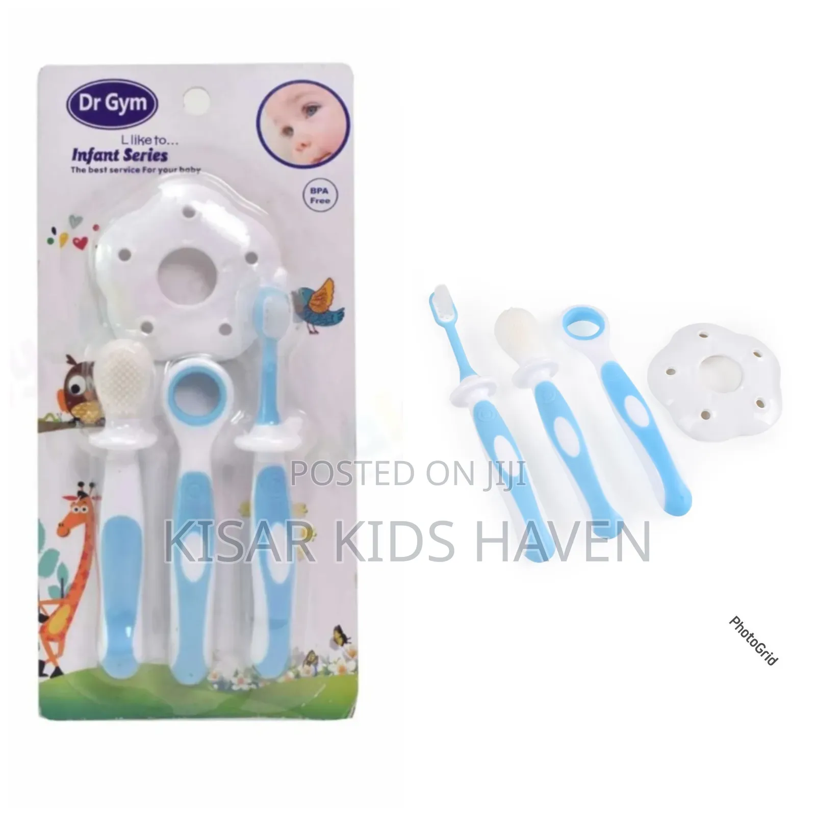Dr Gym Toothbrush Set With Anti Choking Shield 0 to 2 Yrs
