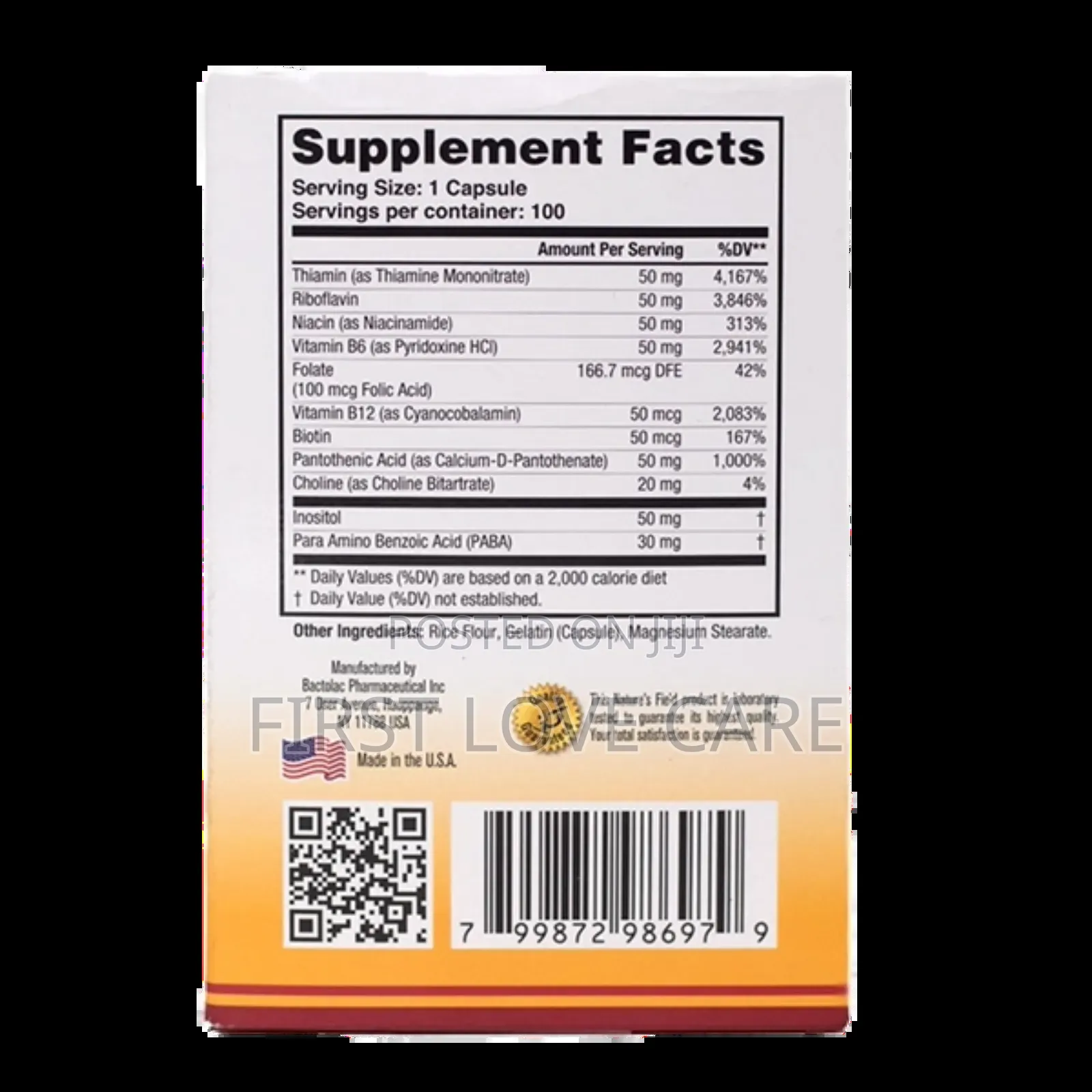 Nature's Field Vitamin B Complex B Max