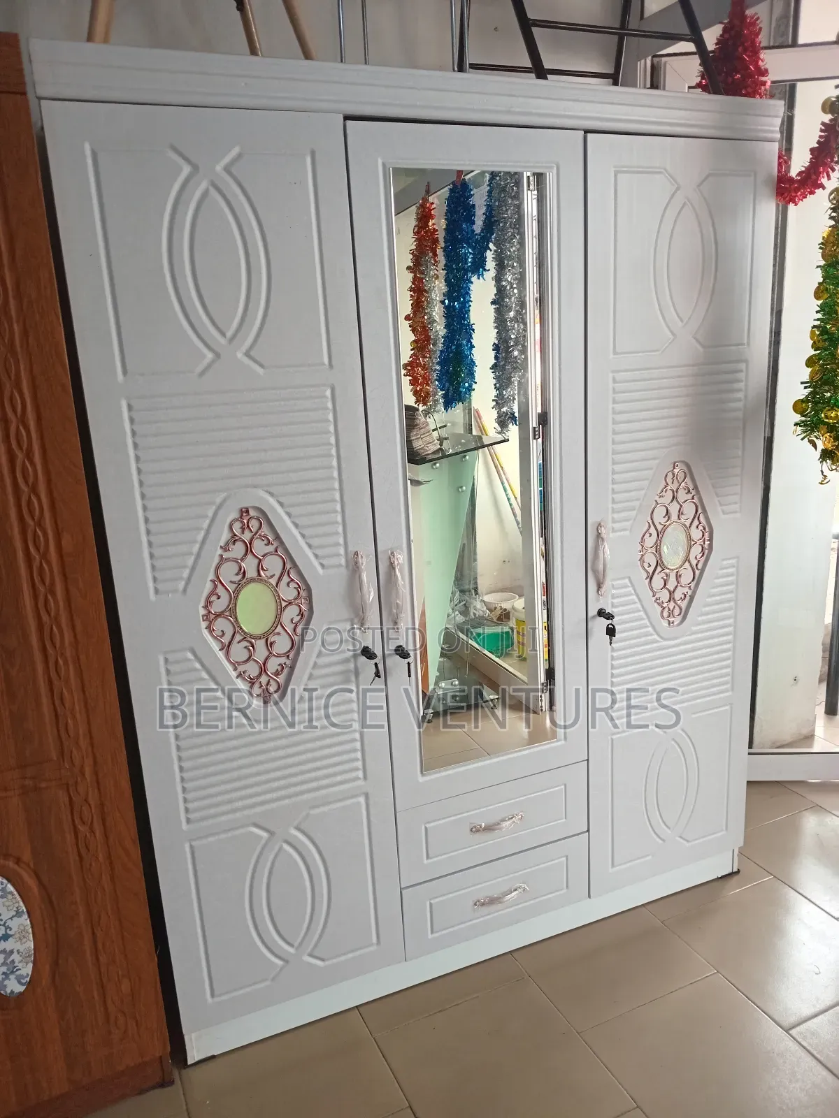 3 in 1 White Wardrobe