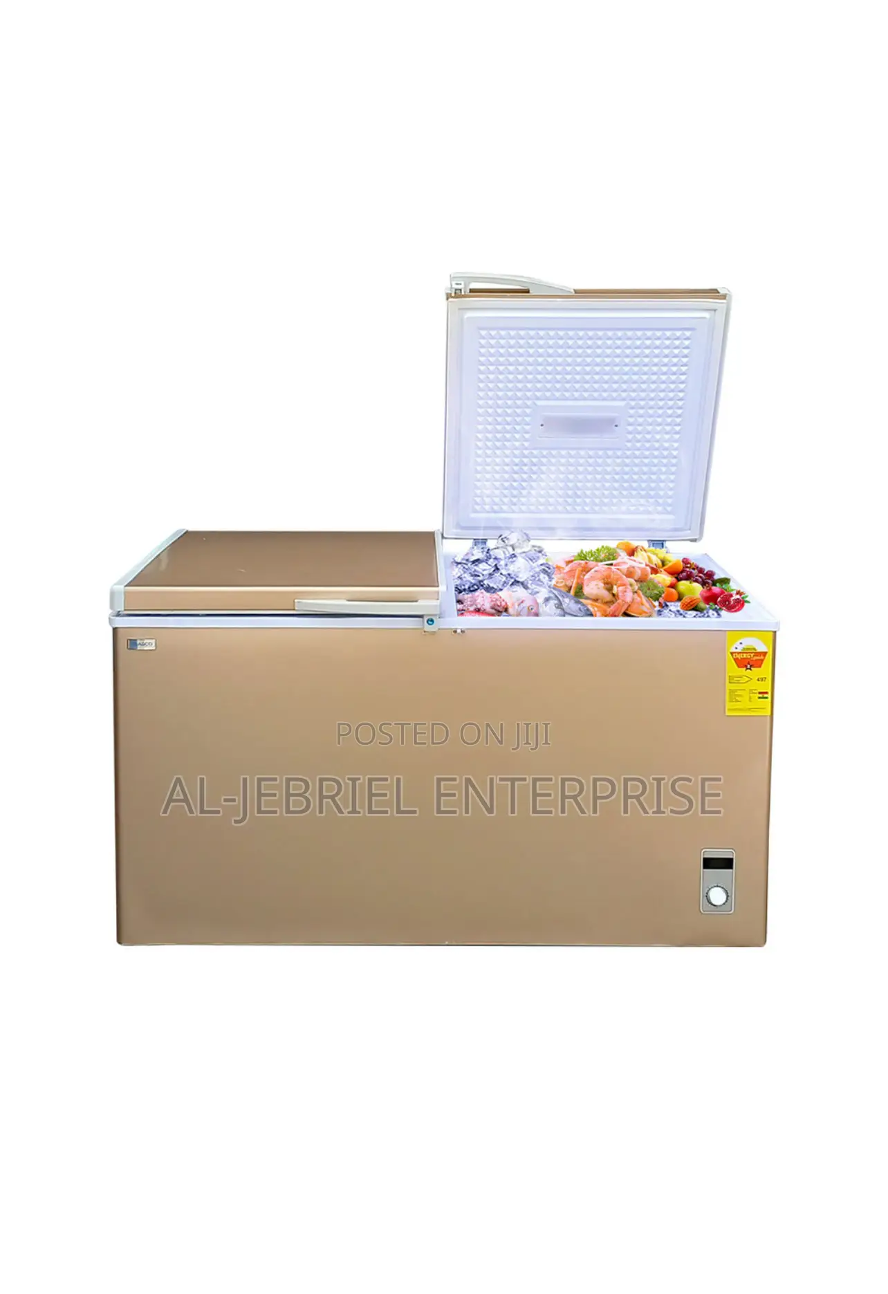 Nasco 525 Liters Chest Freezer Golden, Lock Light