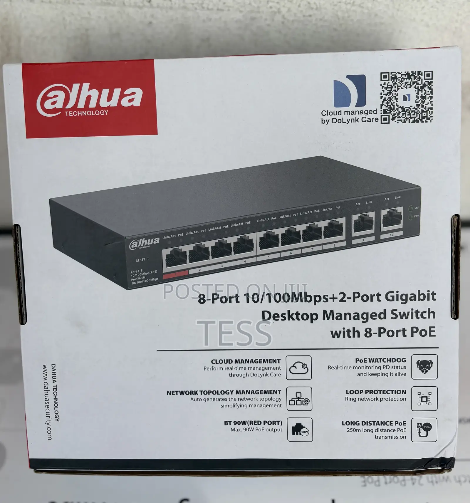 Dahua 8port Poe Managed Desktop Switch Dh-Cs4010-8et-110