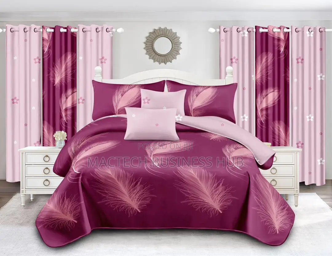 Duvet Cover With Bedsheets and Curtains