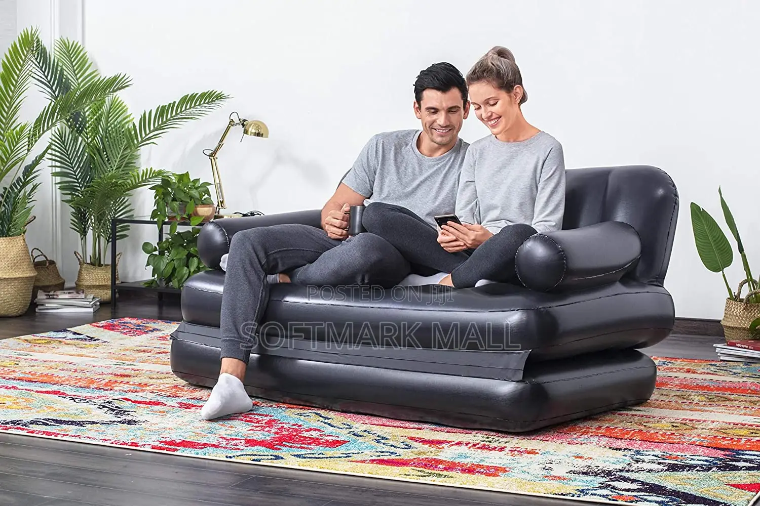 Inflatable Couch With Air Pump -black