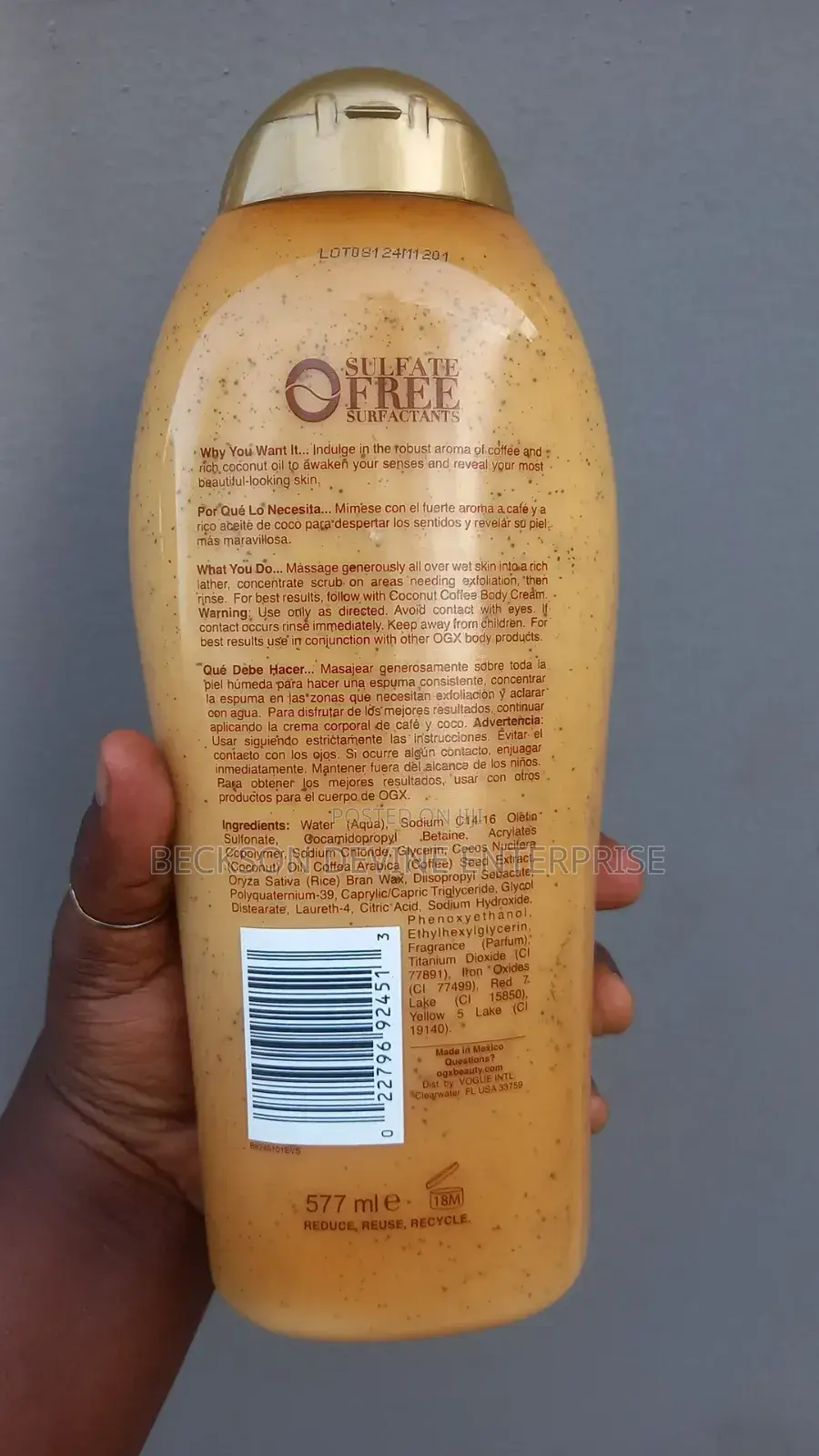 Coconut Coffee Scrub Body Wash