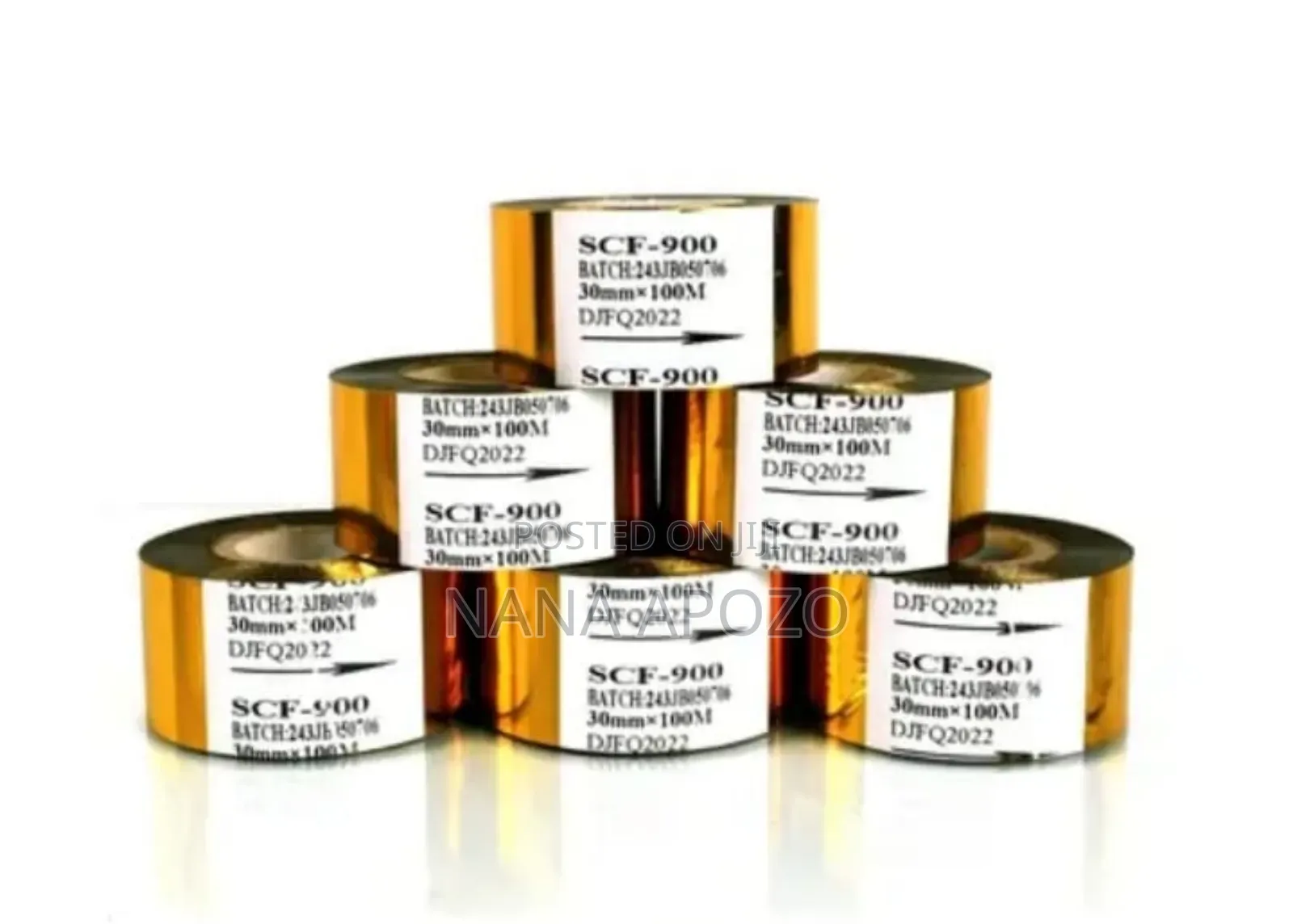 Coding Ribbon Roll Gold Color 30mmx100m