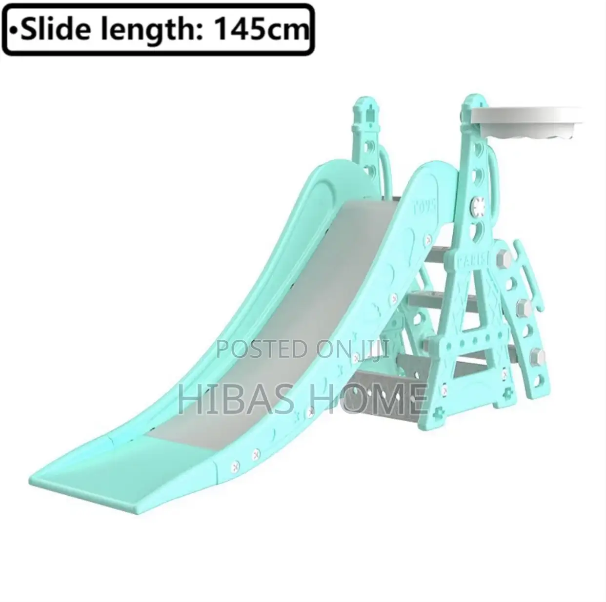 Children Big Size Slide With Basketball Hoop 157x69x119cm