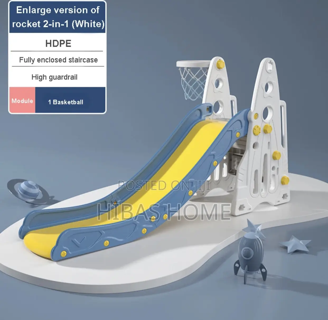 Children Big Size Slide With Basketball Hoop 157x69x119cm