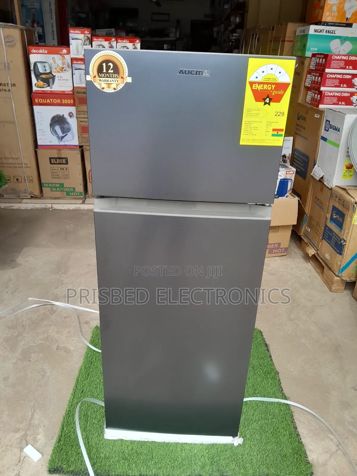 Aucma Durable Double Door Fridge 206 Litres (4stars)