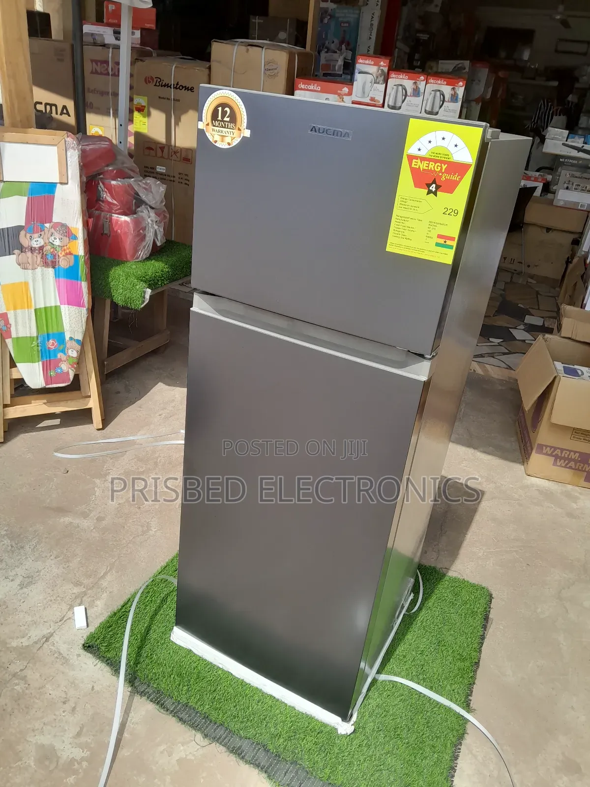 Aucma Durable Double Door Fridge 206 Litres (4stars)