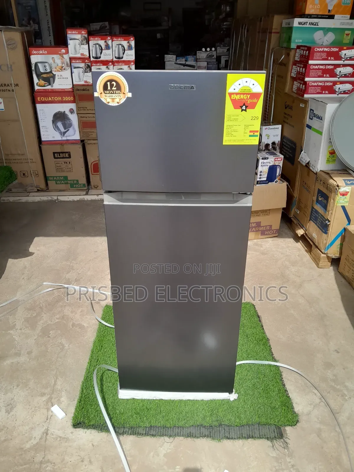 Aucma Durable Double Door Fridge 206 Litres (4stars)