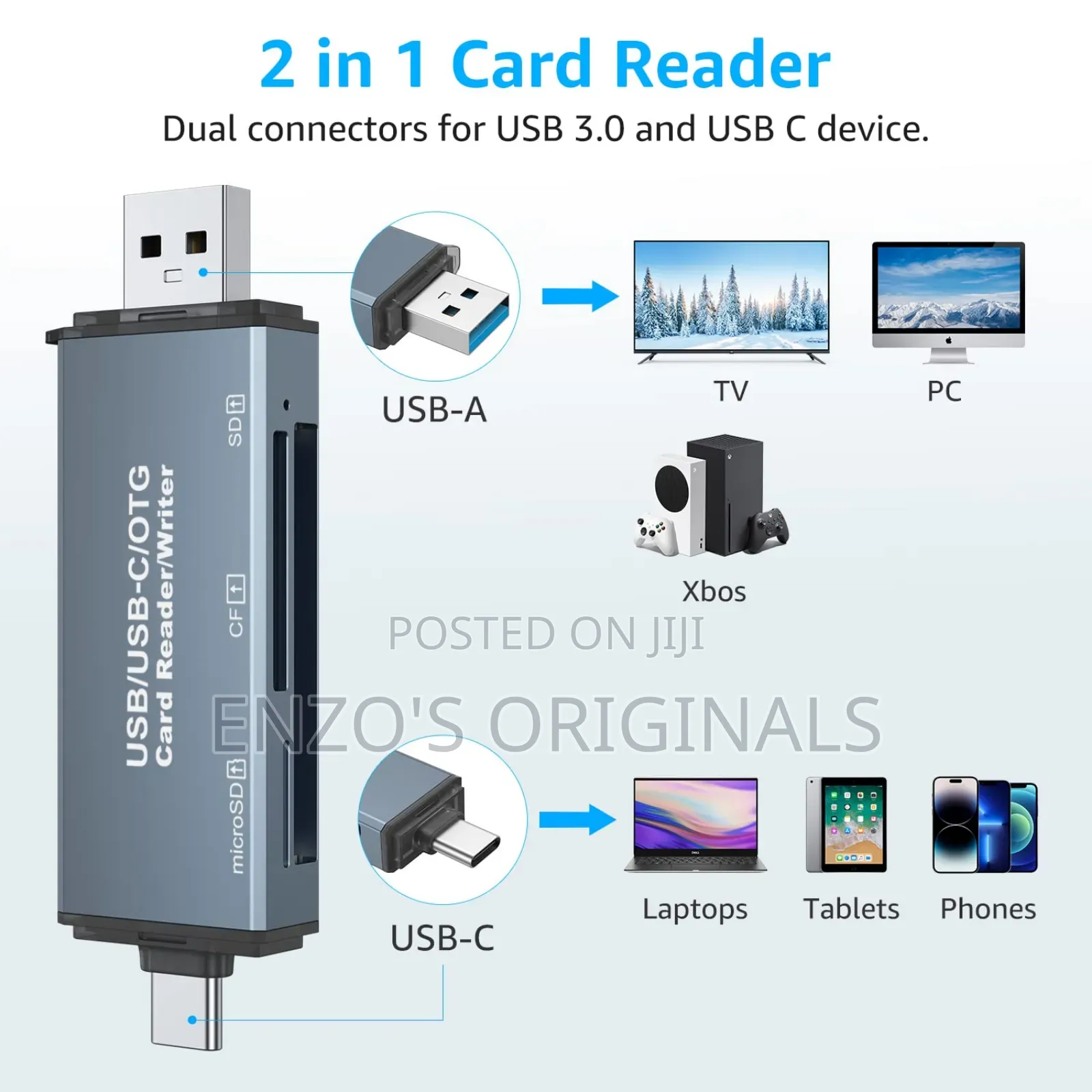 Sd Micro Sd Card Reader Usb-c Or Usb-a 3.0 Host Insignia