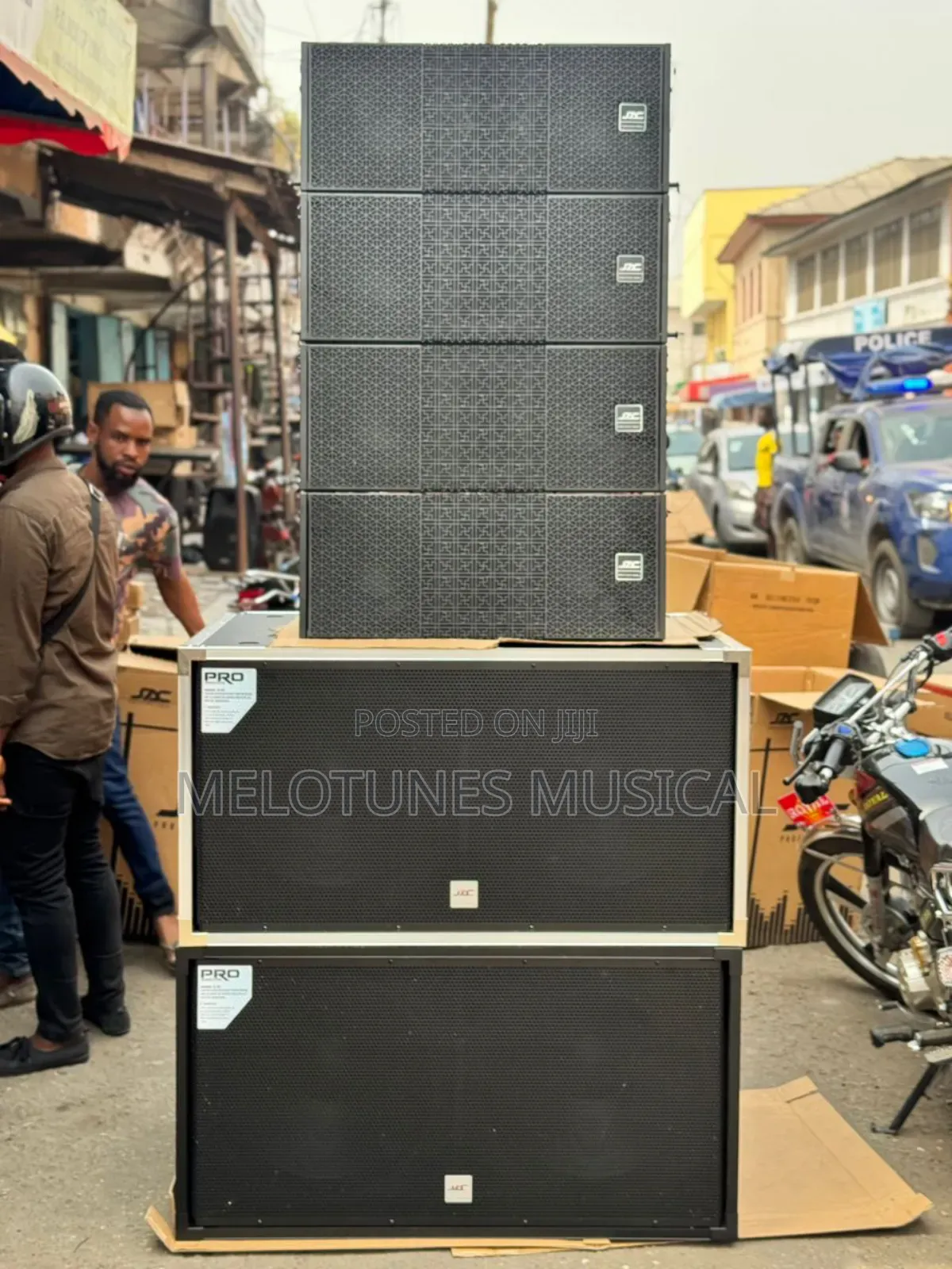 Two Pairs of Jac Line Array 10inches Speakers With Bass