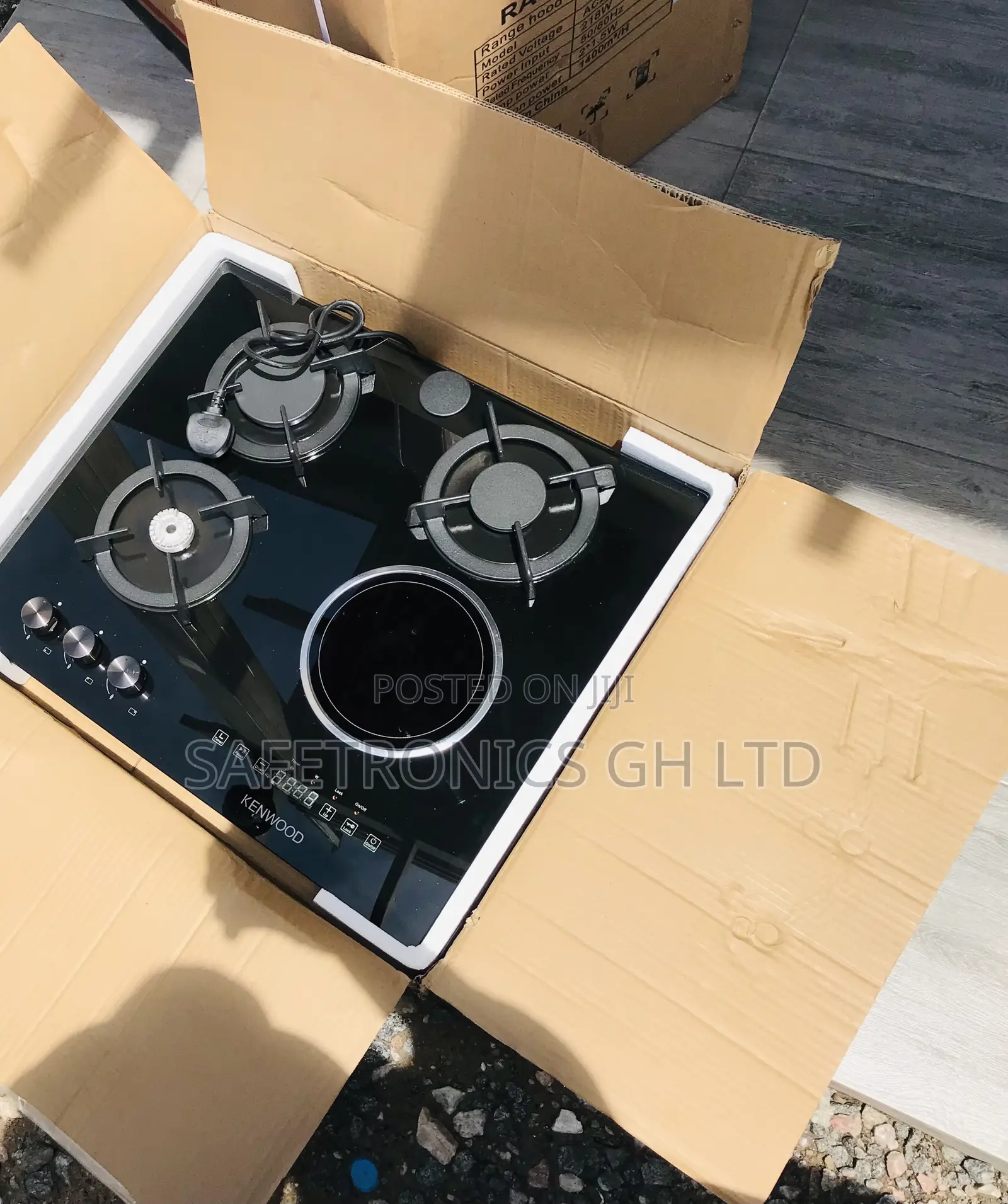 Shop Black Glass 60cm Kenwood 3+1 Gas/Electric Hobs