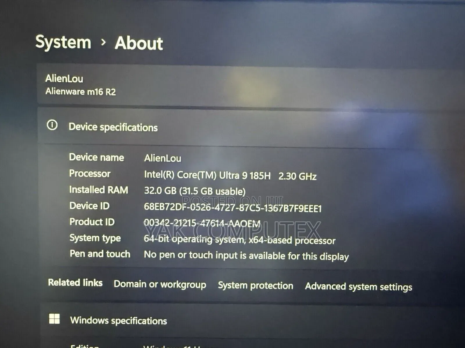 Laptop Alienware M17x R2 32GB Intel Core Ultra 9 SSD 2T