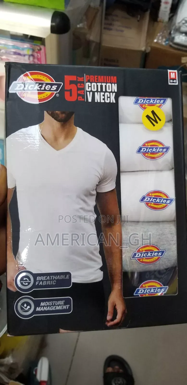 Dickies Premium Cotton v Neck, 5 Pack (M / L)