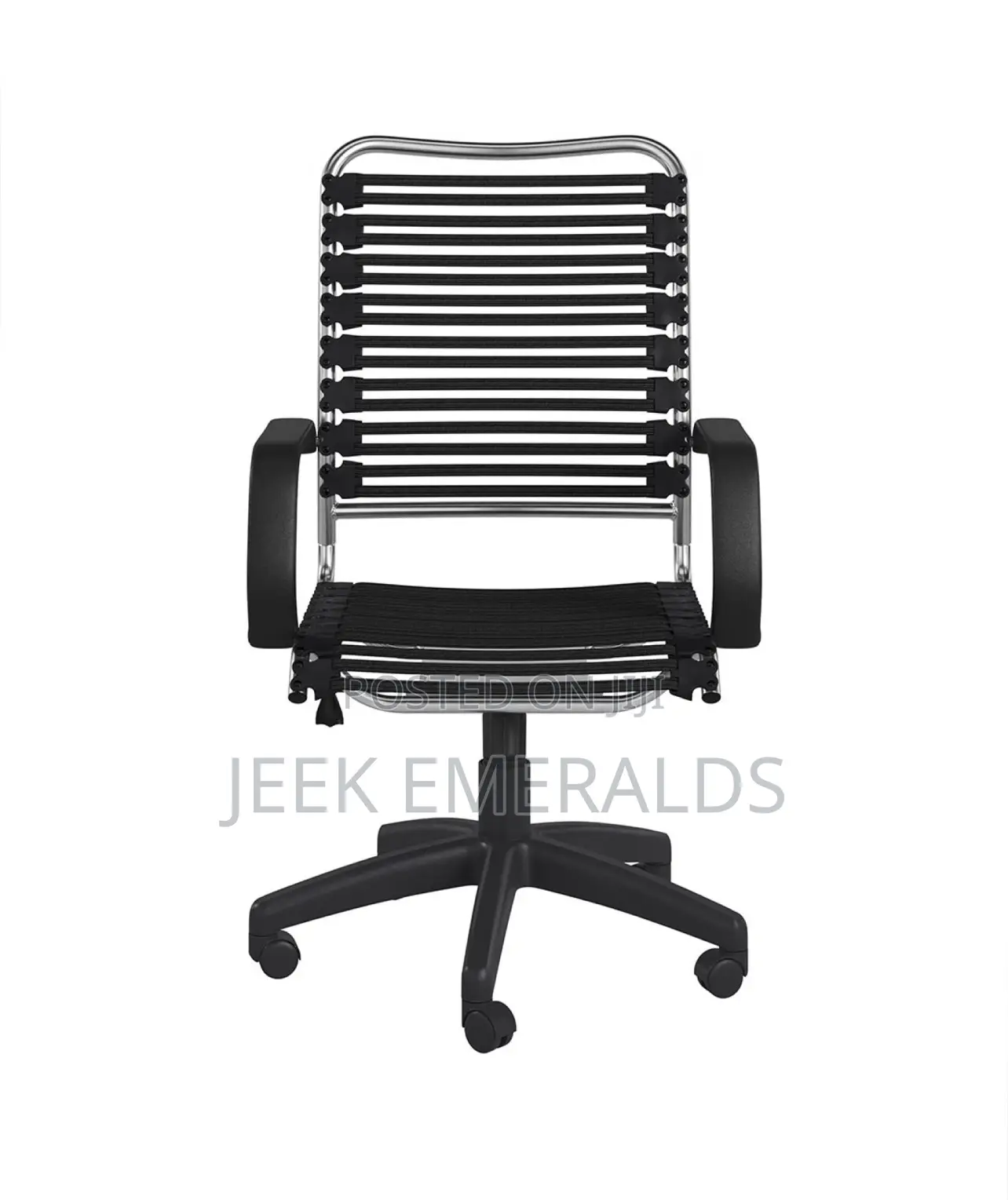 Euro Style Black Bungie Swivel Chair