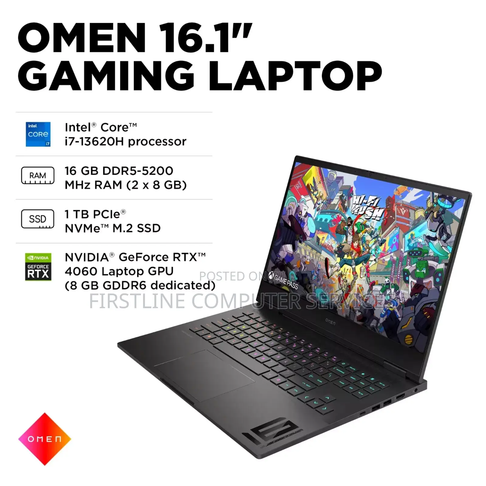 New Laptop HP Omen 16 16GB Intel Core I7 SSD 1T