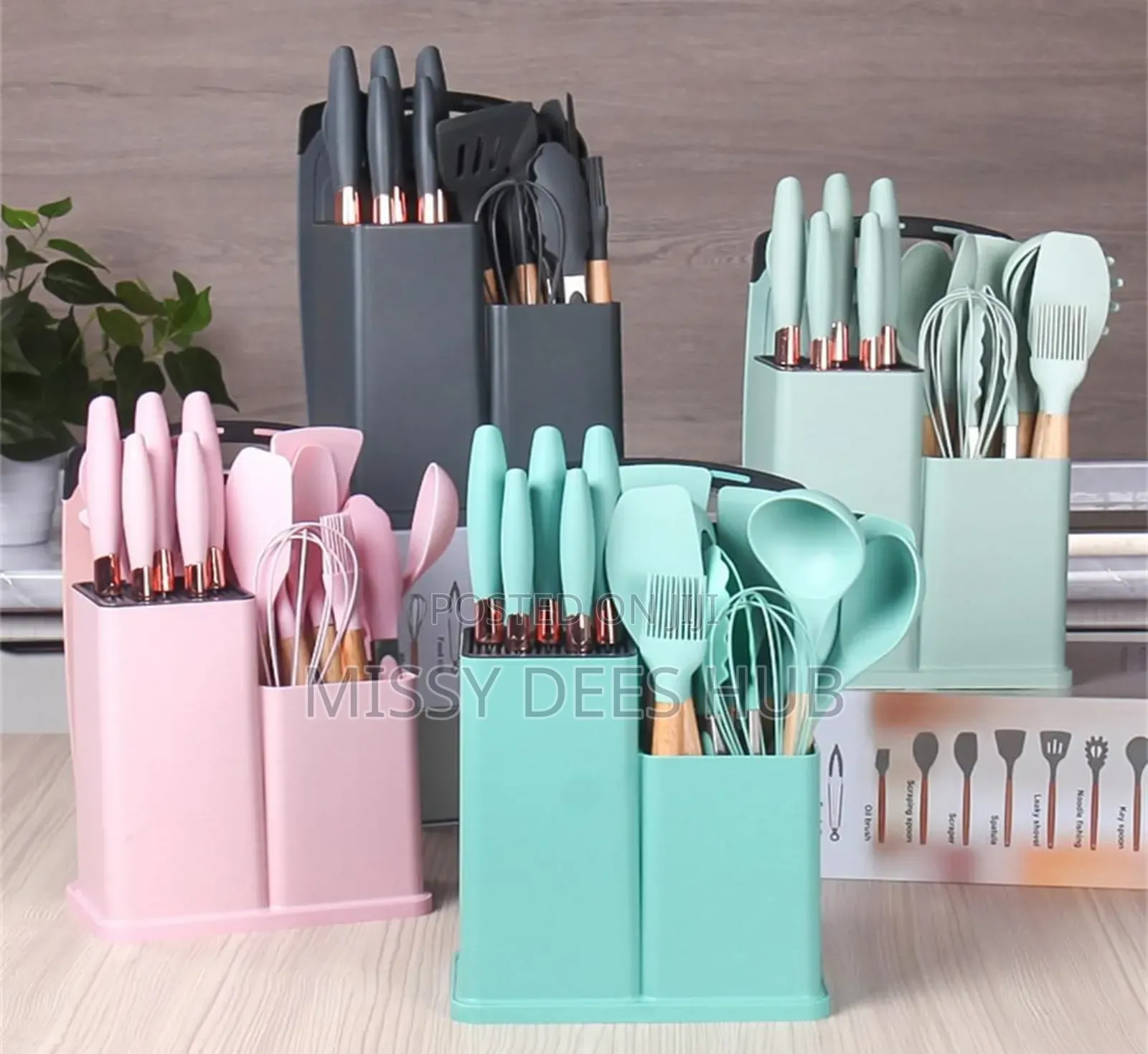 Silicone Kitchen Set With Knives and Cutting Board