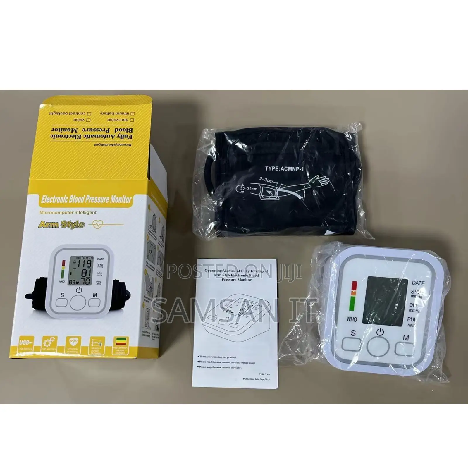 Digital Blood Pressure (BP) Monitor With Sound and Storage