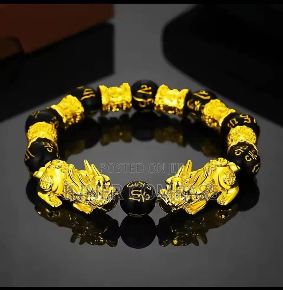 Good Luck Tibetan Buddhism Obsidian Stone Beads Bracelet