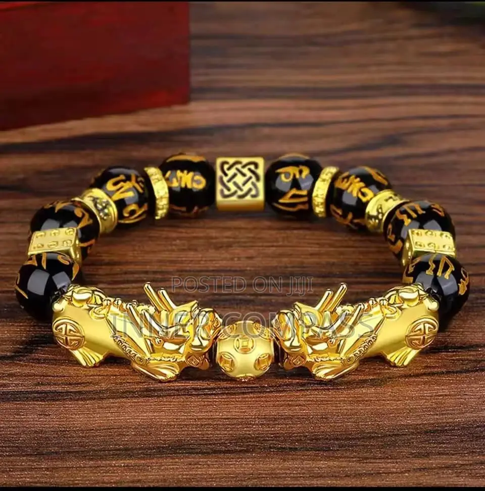 Good Luck Tibetan Buddhism Obsidian Stone Beads Bracelet