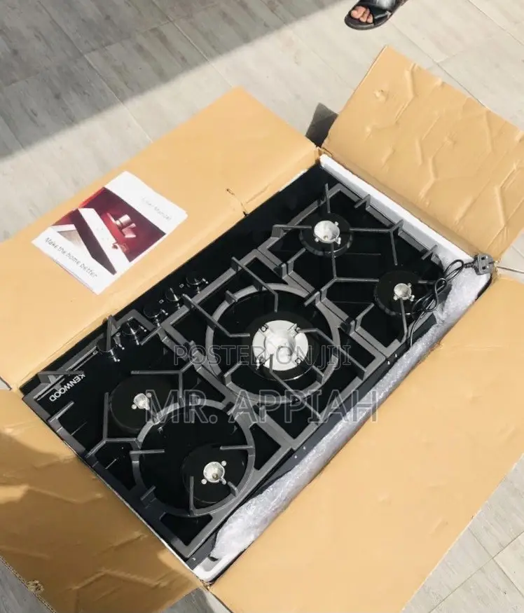 Long Lasting Kenwood 5 Gas Built-in Burner(Black)