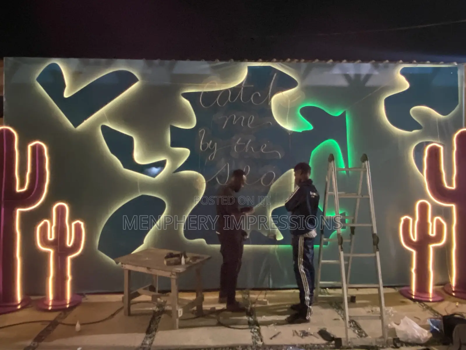 Backdrop Lightning Sign Event