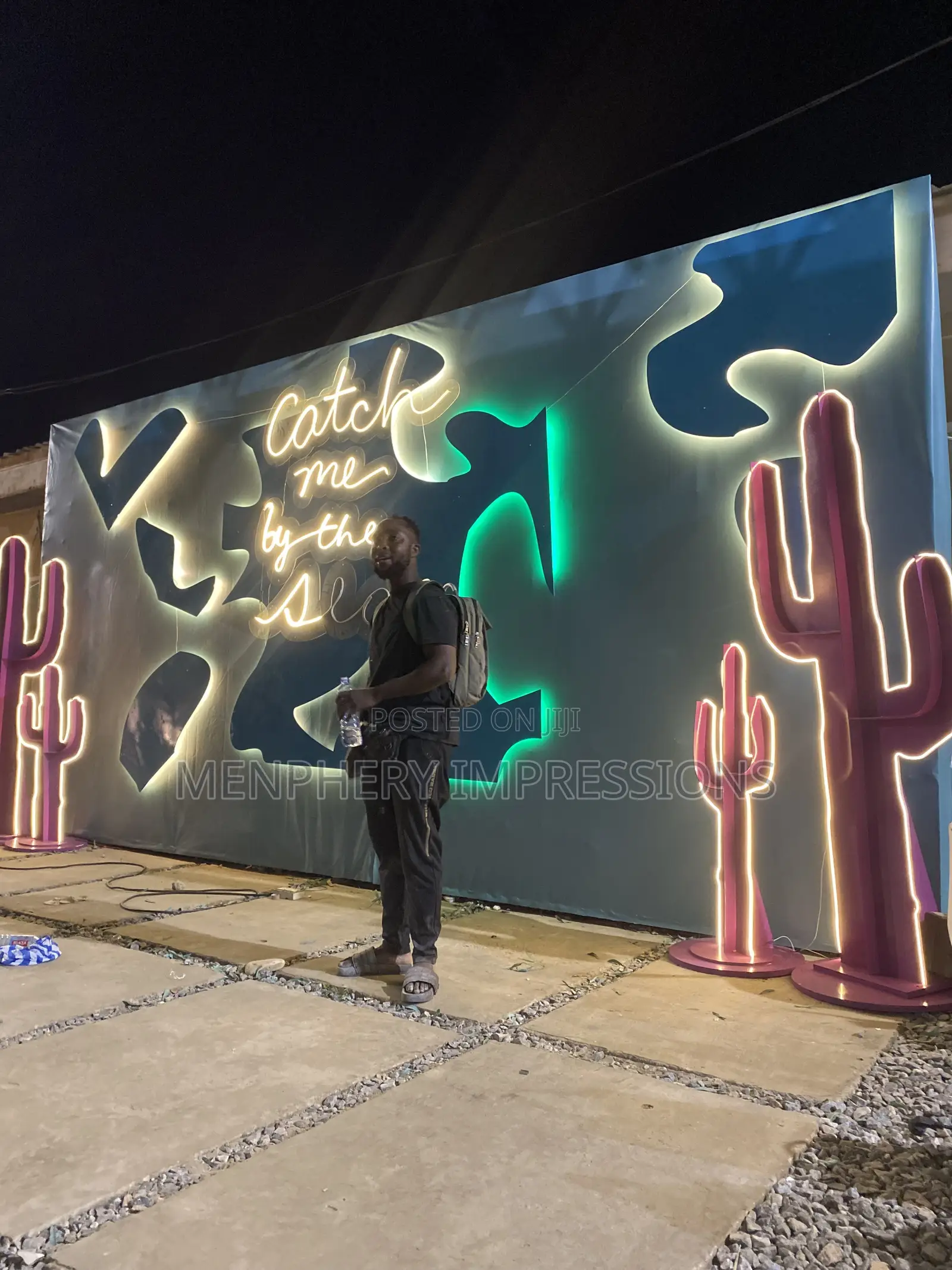 Backdrop Lightning Sign Event