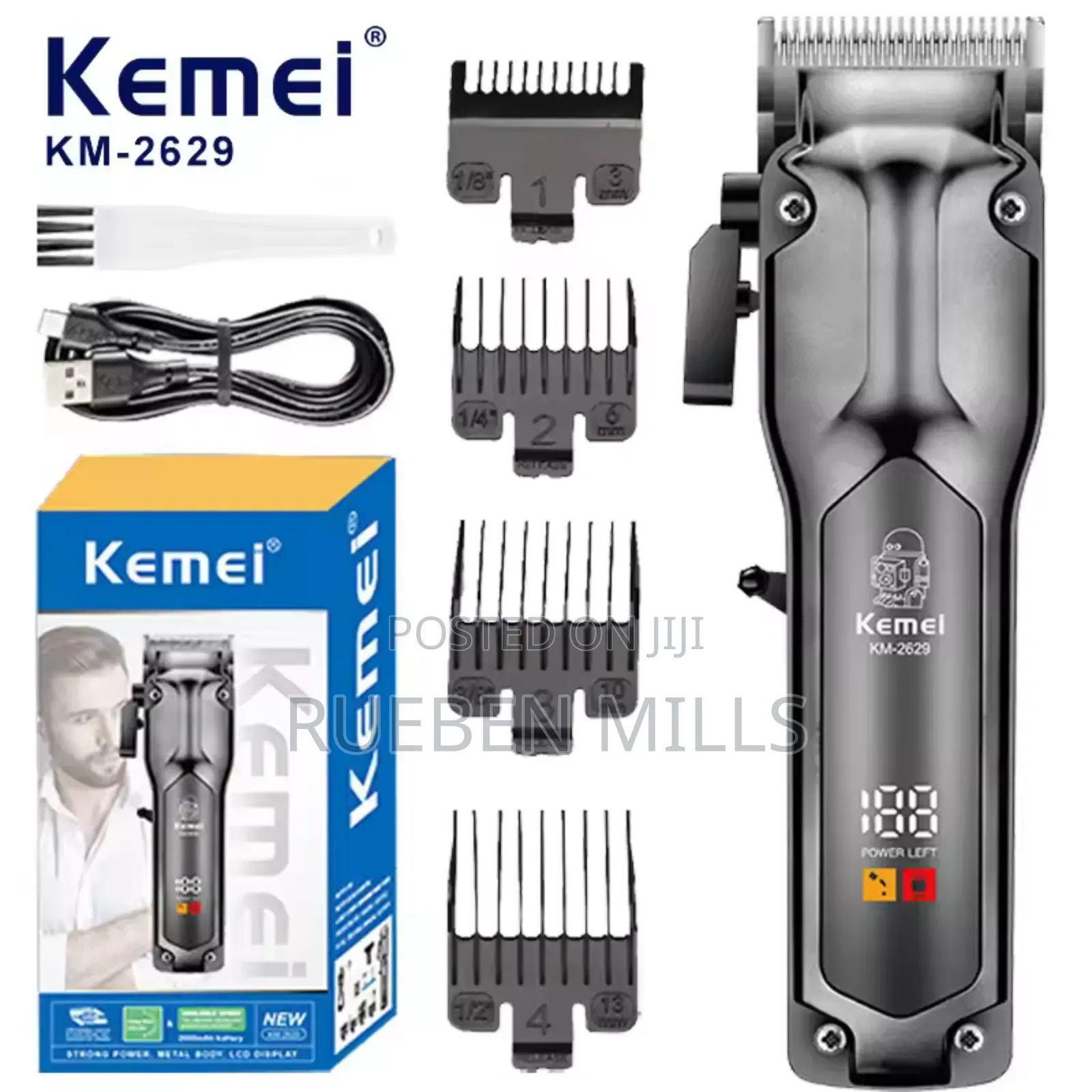 Low Noise Kemei KM-2629 Cordless Salon Barbering Machine