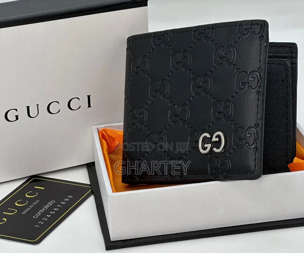 Gucci High Quality Soft Leather Mens Wallet- Coffee Black