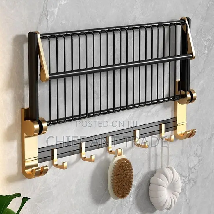 Towel Rack. Black Gold. 1020