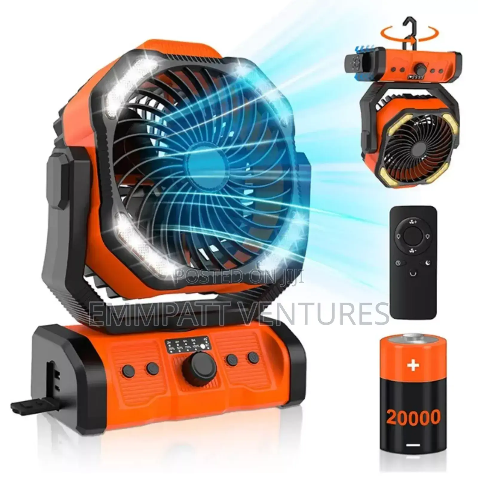 58hrs Lasting Rechargeable Fan With 20,000 Battery Capacity