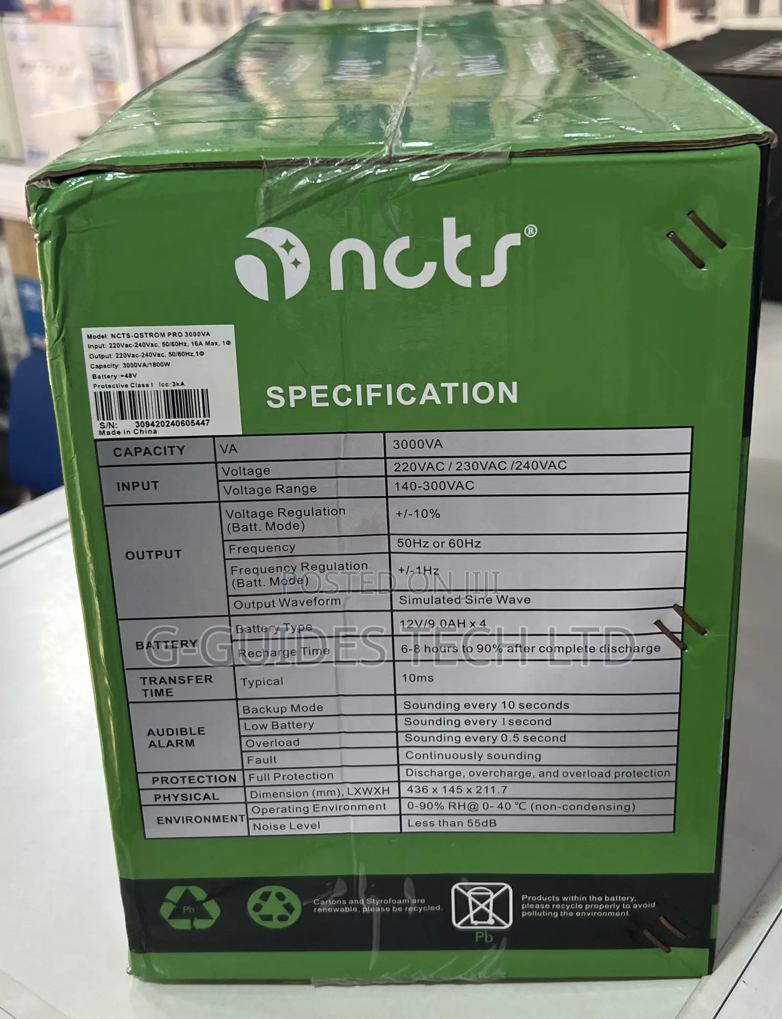 3000va NCTS Ups, NCTS 3kva Pro Line Interactive Ups 1800w