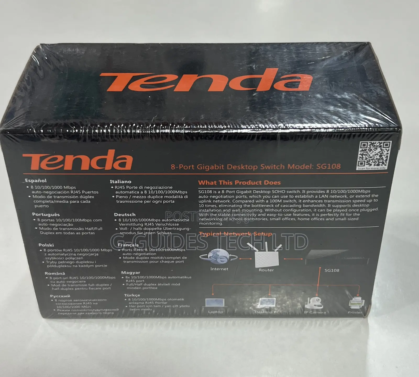 Tenda 8port Gigabit Desktop Switch, 8-Port GIGABIT SWITCH
