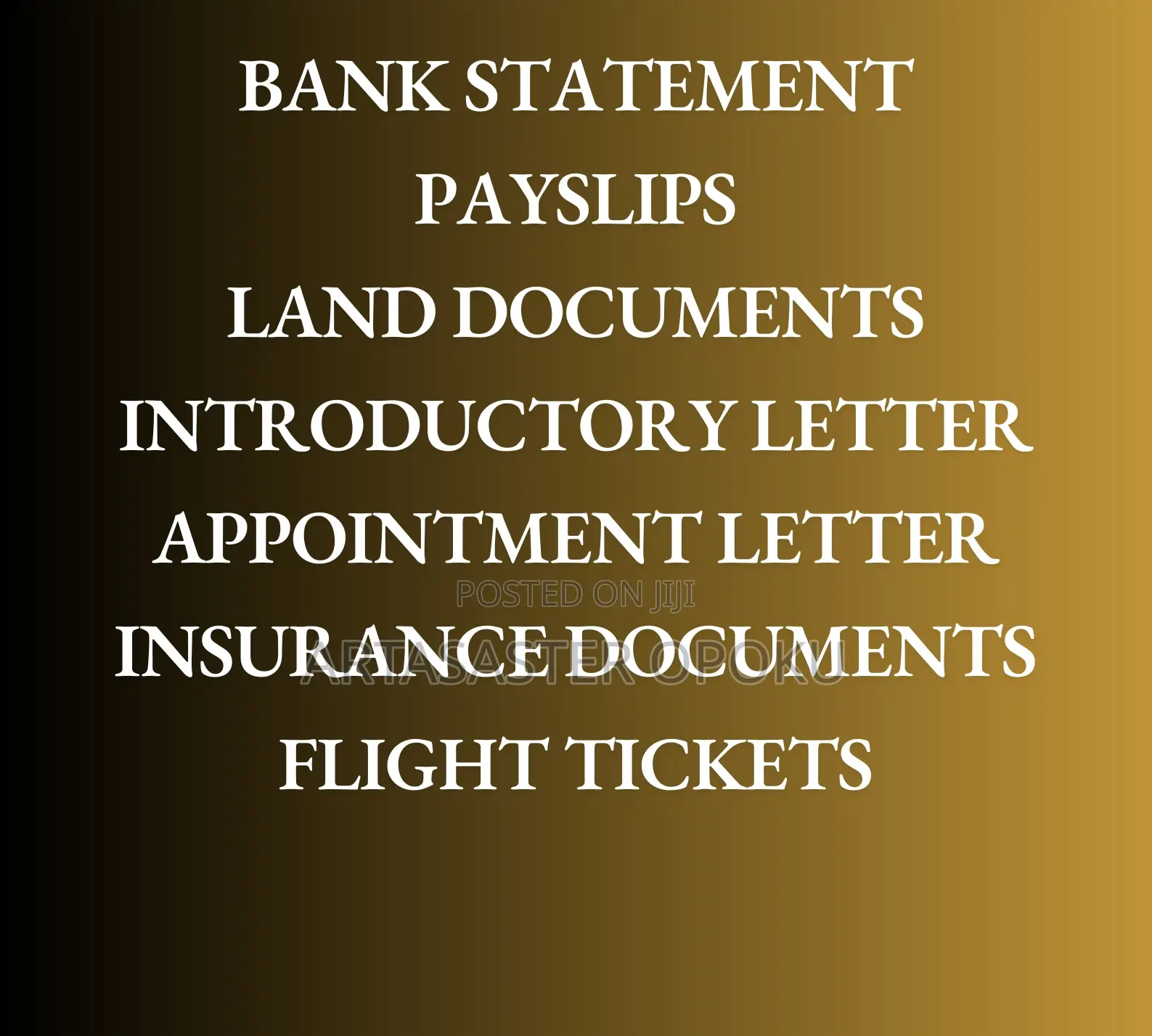 Documents For Visa Application