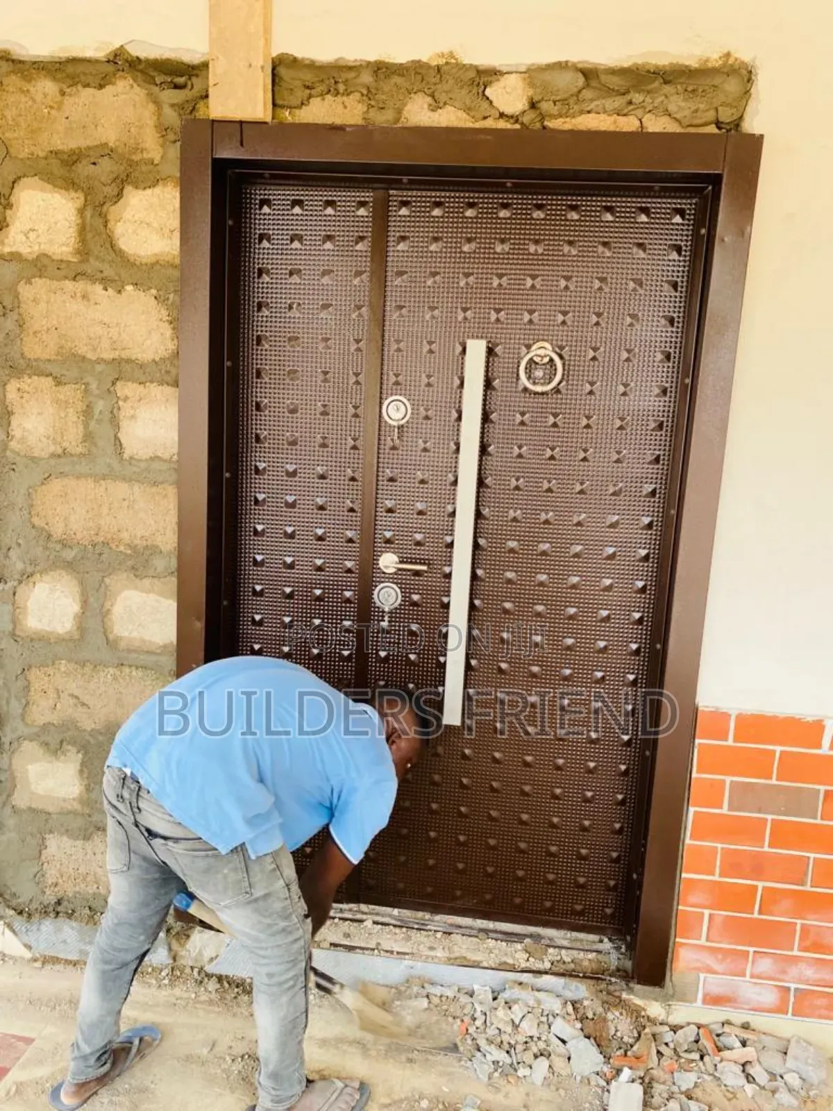 Double Lock Full Metal Heavyduty One Half Security Door Set