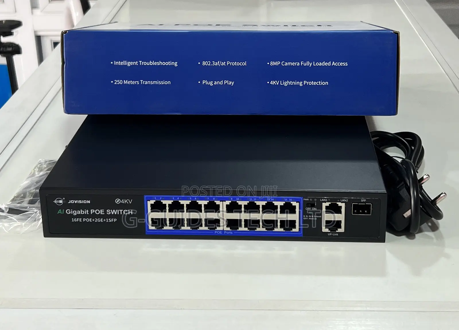 Jovision 16-Port Ai Gigabit Poe Switch (16fe Poe+2G+1sfp)