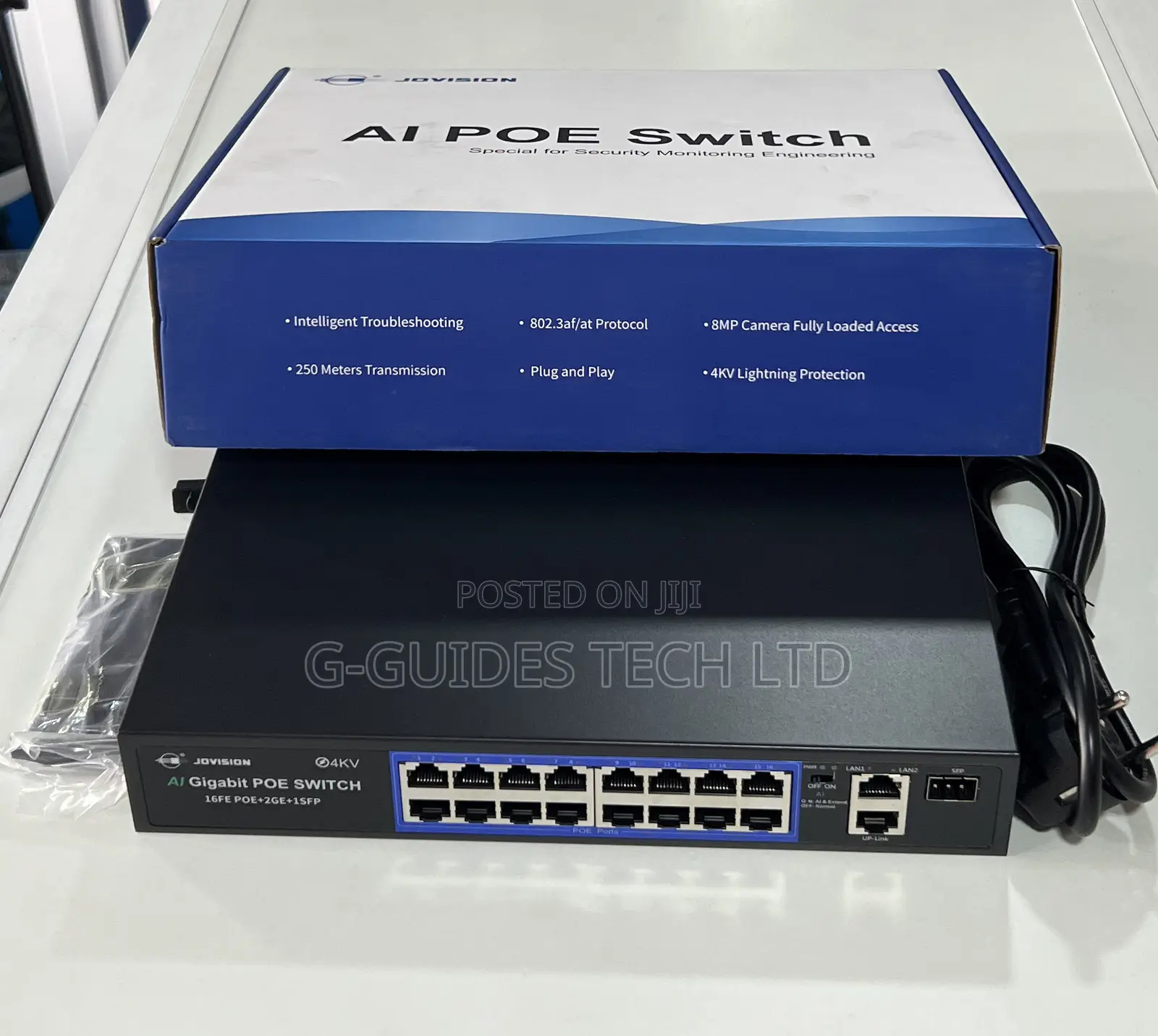 Jovision 16-Port Ai Gigabit Poe Switch (16fe Poe+2G+1sfp)